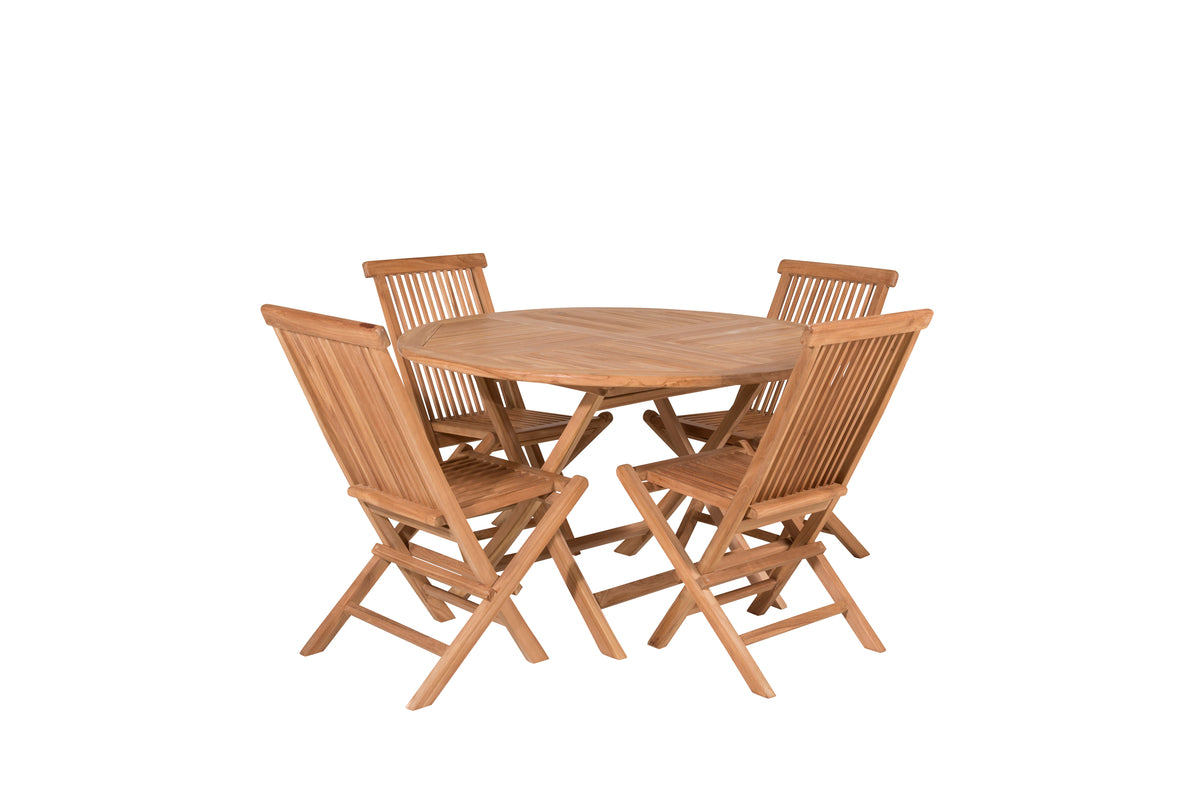 Spisebordsstol 2-pak Natur + Rundt Spisebord 120 Natur