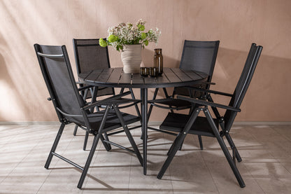 Rundt spisebord 120 Sort + Position stol 2-pak Sort