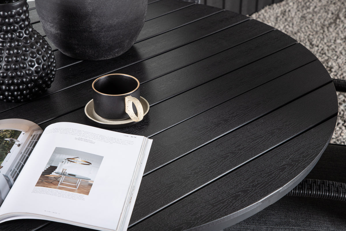 Break & Anna Rundt Spisebord ø120 Sort + Spisebordsstole Sort