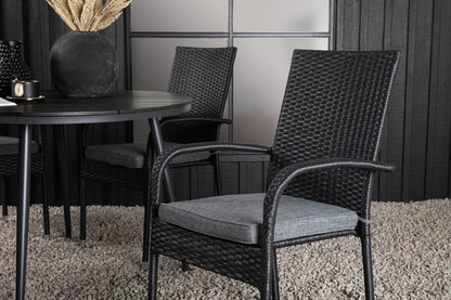 Break & Anna Rundt Spisebord ø120 Sort + Spisebordsstole Sort