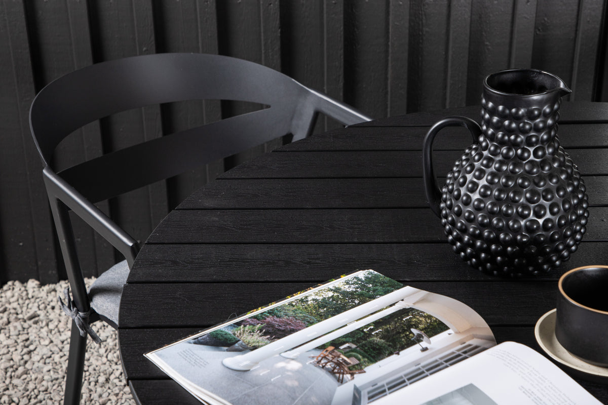 Break & Slit Rundt Spisebord ø120 Sort + Spisebordsstole Sort