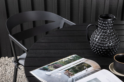 Break & Slit Rundt Spisebord ø120 Sort + Spisebordsstole Sort