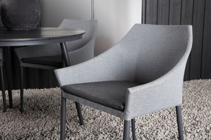 Spoga & Break Spisebordsstole Grå + Rundt Spisebord ø120 Sort