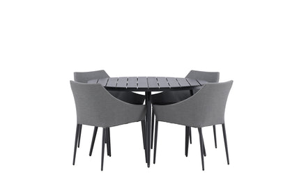 Spoga & Break Spisebordsstole Grå + Rundt Spisebord ø120 Sort