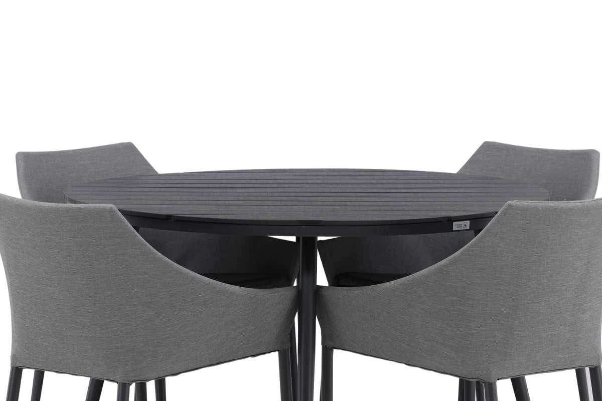 Spoga & Break Spisebordsstole Grå + Rundt Spisebord ø120 Sort