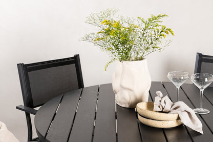 Break & Copacabana Rundt Spisebord ø120 Sort + Spisebordsstole Sort