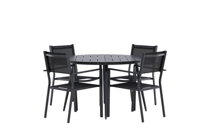 Break & Copacabana Rundt Spisebord ø120 Sort + Spisebordsstole Sort