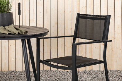 Break & Copacabana Rundt Spisebord ø90 Sort + Spisestole Sort