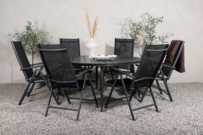 Break Spisebord ⌀150 + Positionsstole Sort