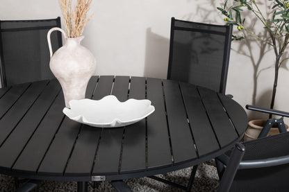 Break Spisebord ⌀150 + Positionsstole Sort