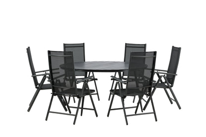 Break Spisebord ⌀150 + Positionsstole Sort