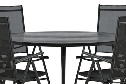 Break Spisebord ⌀150 + Positionsstole Sort