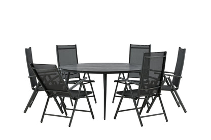 Break Spisebord ⌀150 + Positionsstole Sort