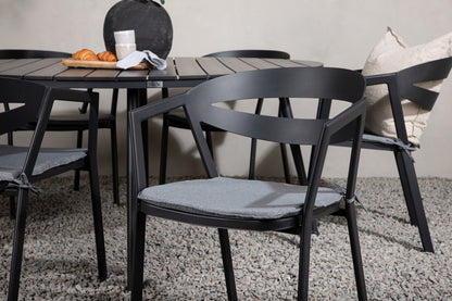 Break & Slit Spisebord ⌀150 + Spisestole Sort