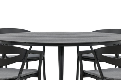 Break & Slit Spisebord ⌀150 + Spisestole Sort