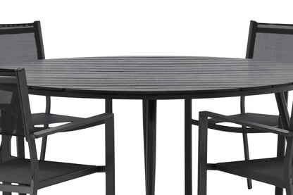 Break & Copacabana Spisebord ⌀150 + Spisestole Sort