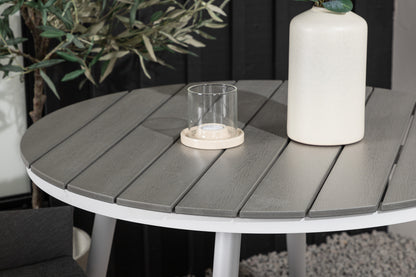 Spisebordsstol 2-pak Grå + Rundt Spisebord 90 Grå