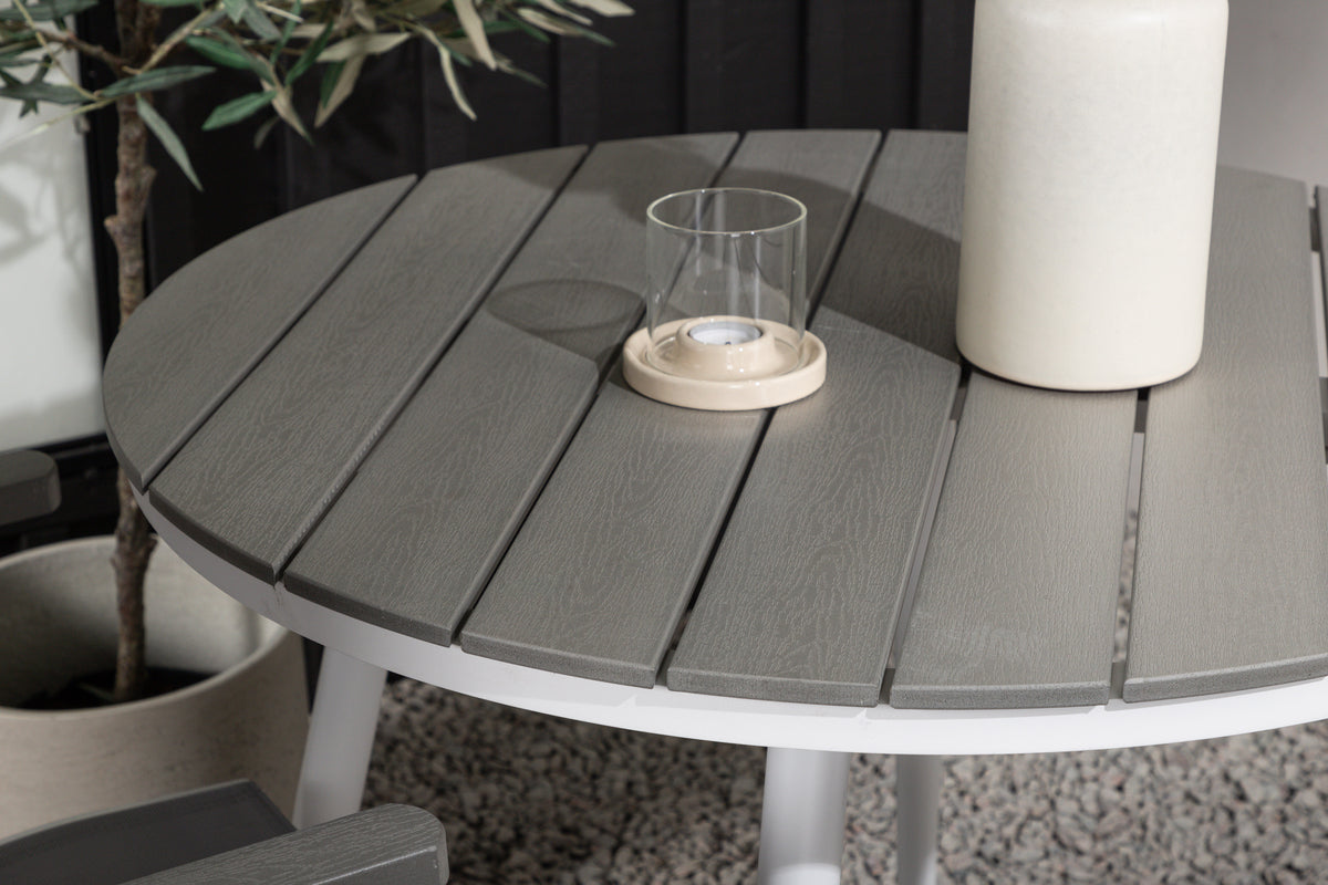 Position stol 2-pak Grå + Rundt spisebord 90 Grå