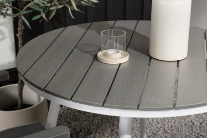 Position stol 2-pak Grå + Rundt spisebord 90 Grå