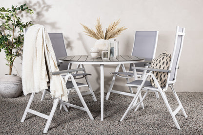 Position Stol 2-pak Grå + Rundt Spisebord 120 Grå