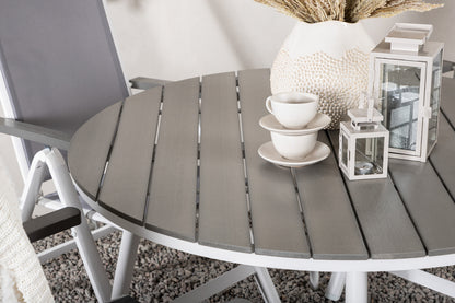 Position Stol 2-pak Grå + Rundt Spisebord 120 Grå