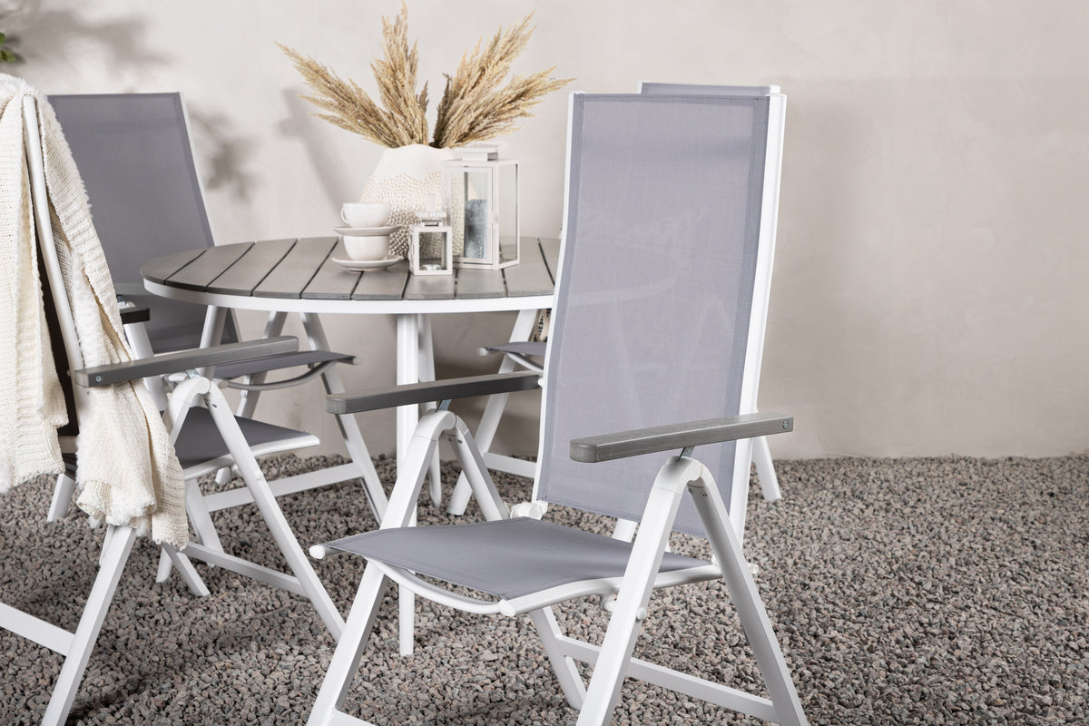 Position Stol 2-pak Grå + Rundt Spisebord 120 Grå