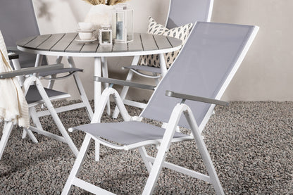 Position Stol 2-pak Grå + Rundt Spisebord 120 Grå