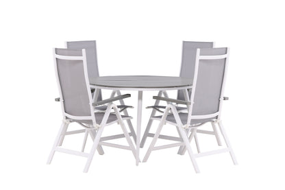 Position Stol 2-pak Grå + Rundt Spisebord 120 Grå