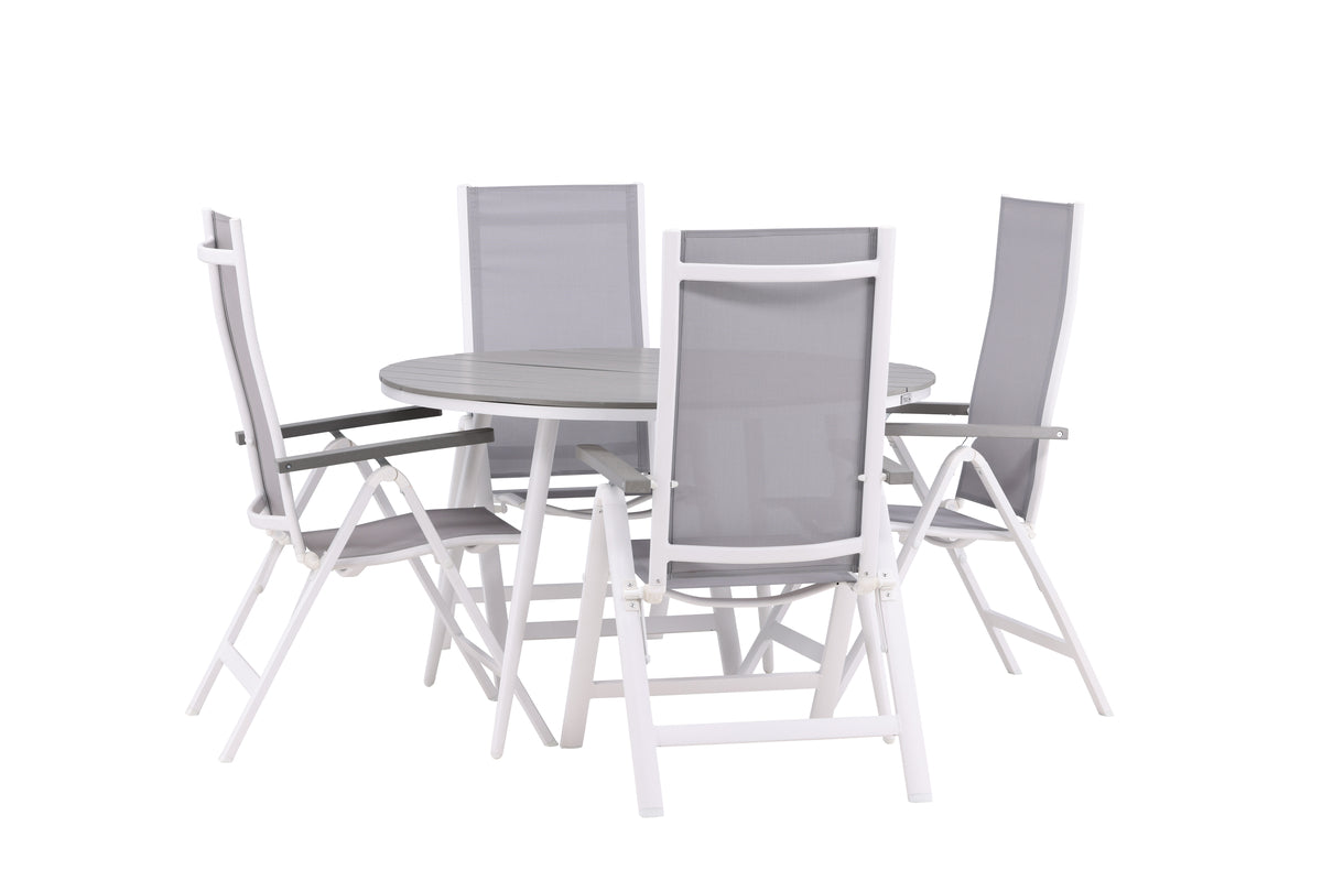 Position Stol 2-pak Grå + Rundt Spisebord 120 Grå