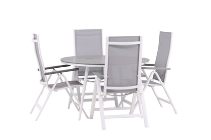 Position Stol 2-pak Grå + Rundt Spisebord 120 Grå