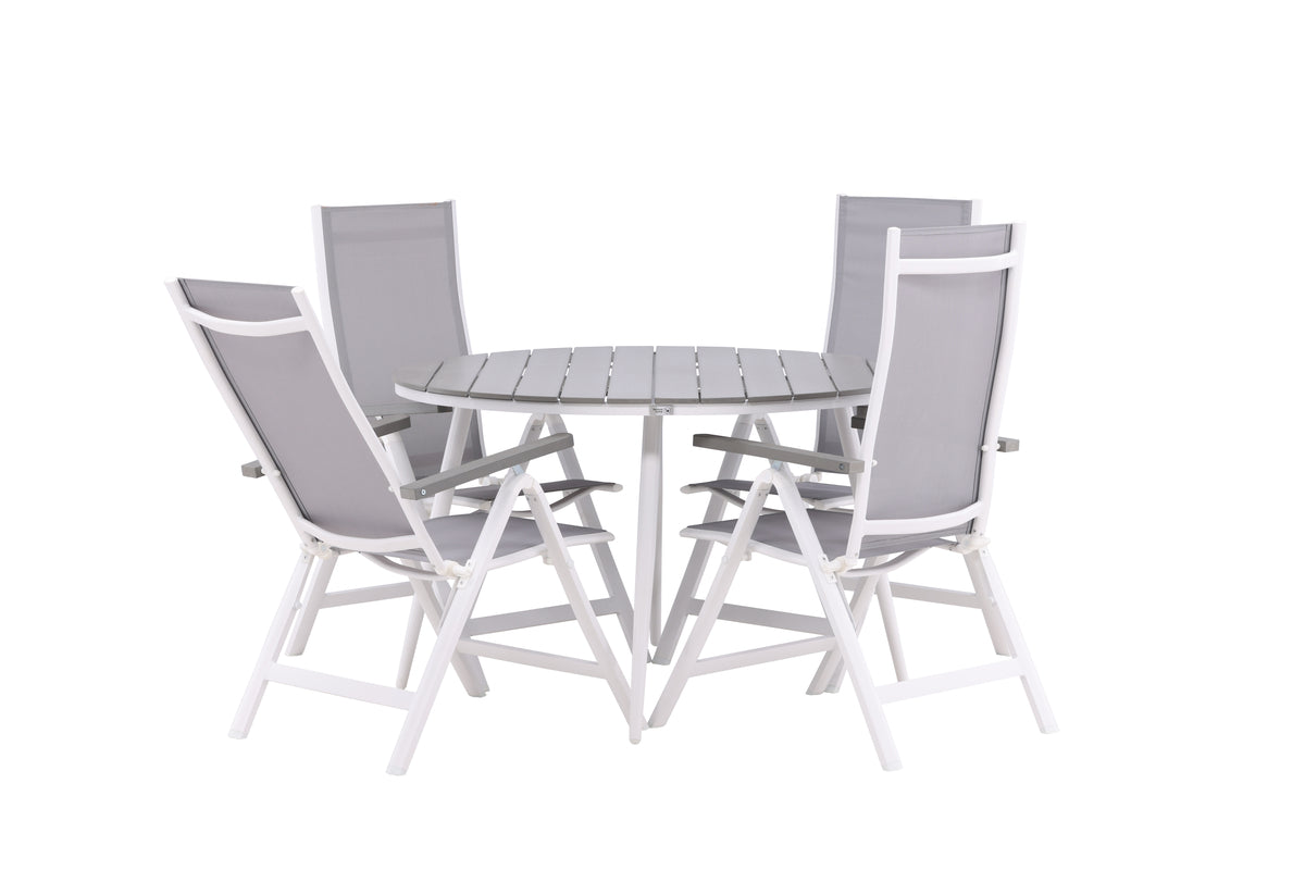 Position Stol 2-pak Grå + Rundt Spisebord 120 Grå