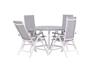 Position Stol 2-pak Grå + Rundt Spisebord 120 Grå