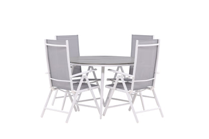 Rundt spisebord 120 Grå + Position stol 2-pak Grå