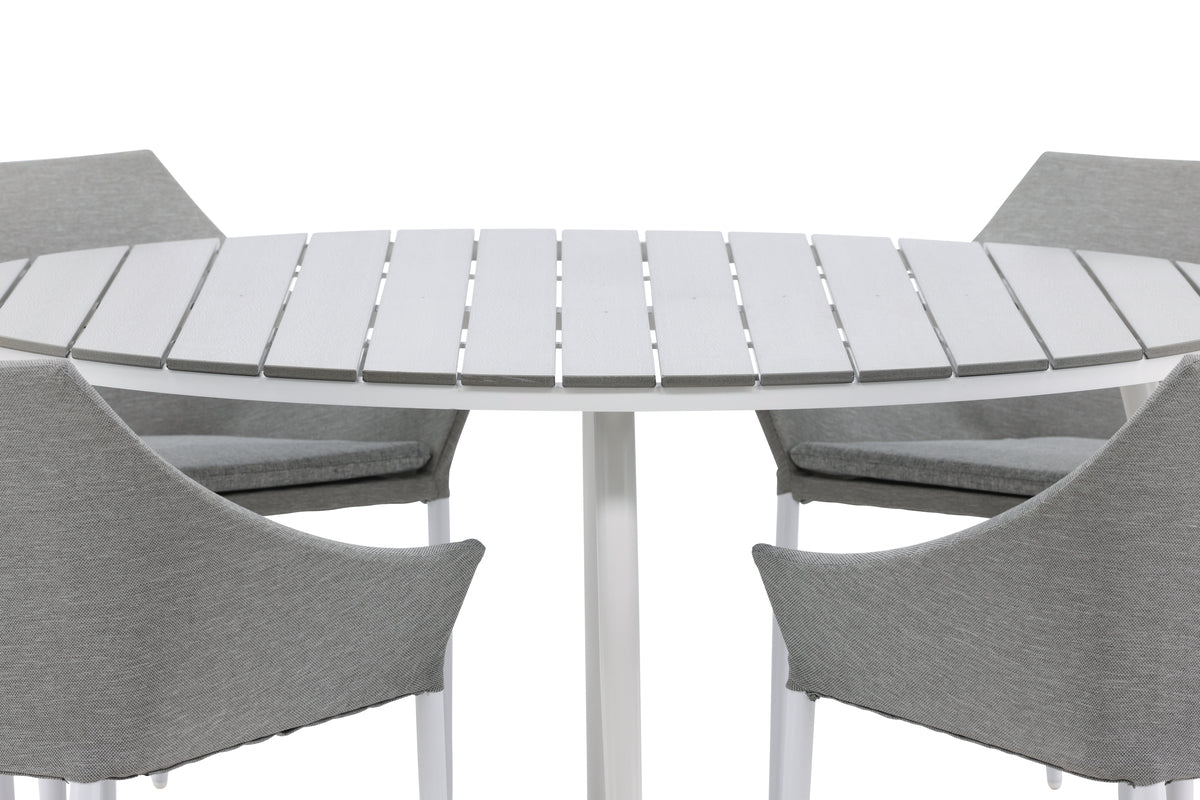 Spoga & Break Spisestole Grå + Rundt Spisebord ø150 Grå