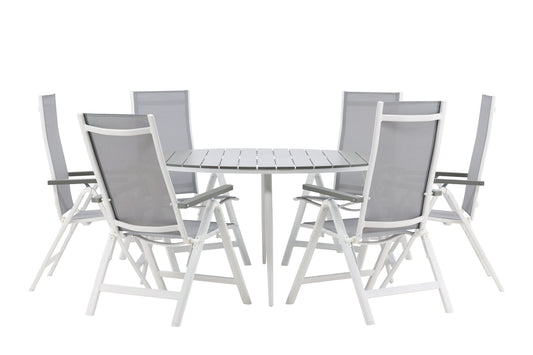 Albany & Break Positionsstole Grå + Rundt Spisebord ø150 Grå