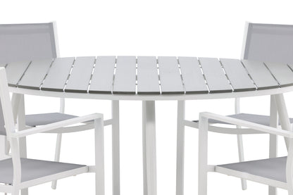 Break & Copacabana Rundt Spisebord ø150 Grå + Spisestole Grå