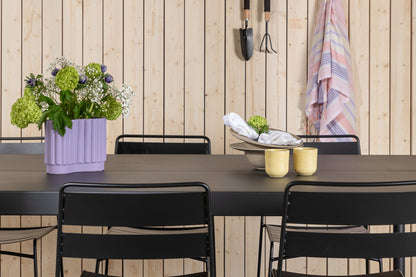 Lina & Modena Spisestole Sort + Spisebord 200x100