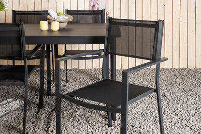 Rektangulært spisebord 200 x 100 Sort + Spisebordsstol 2-pak Sort