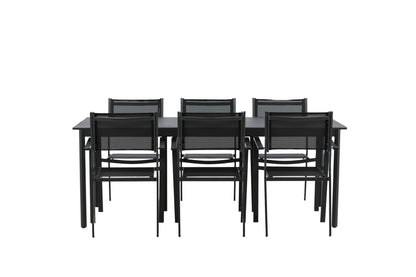 Rektangulært spisebord 200 x 100 Sort + Spisebordsstol 2-pak Sort