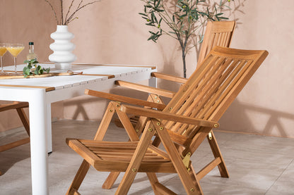 Rektangulært spisebord 150 x 90 Hvid + Position Stol Natur