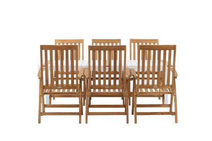 Rektangulært spisebord 200 x 100 Hvid + Position Stol Natur