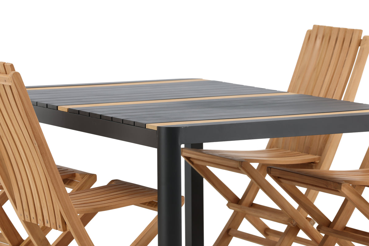 Spisebordsstol Guld + Rektangulært spisebord 150 x 90 Sort