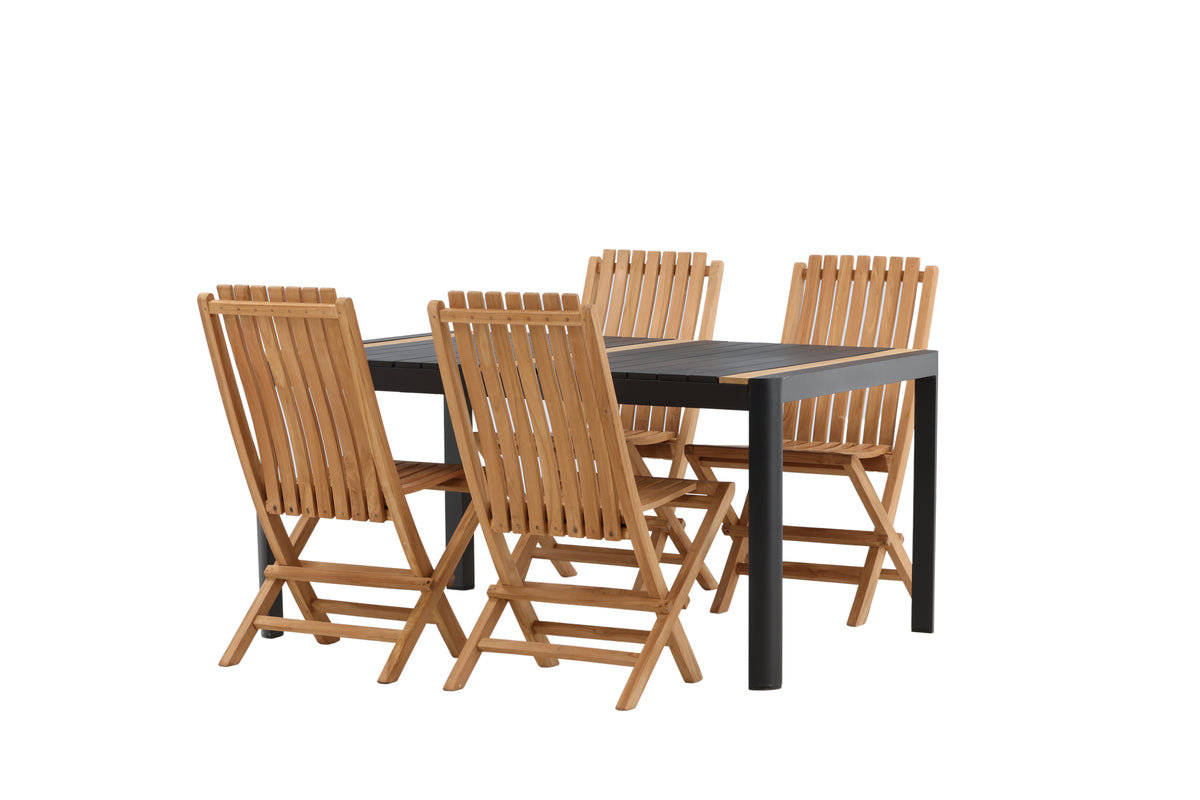 Spisebordsstol Guld + Rektangulært spisebord 150 x 90 Sort