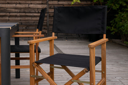 Spisebordsstol 2-pak Natur + Rektangulært Spisebord 150 x 90 Sort