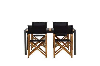 Spisebordsstol 2-pak Natur + Rektangulært Spisebord 150 x 90 Sort