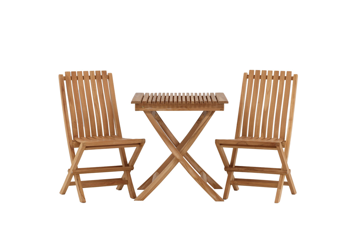 Spisebordsstol Guld + Cafebord 70 x 70 Natur