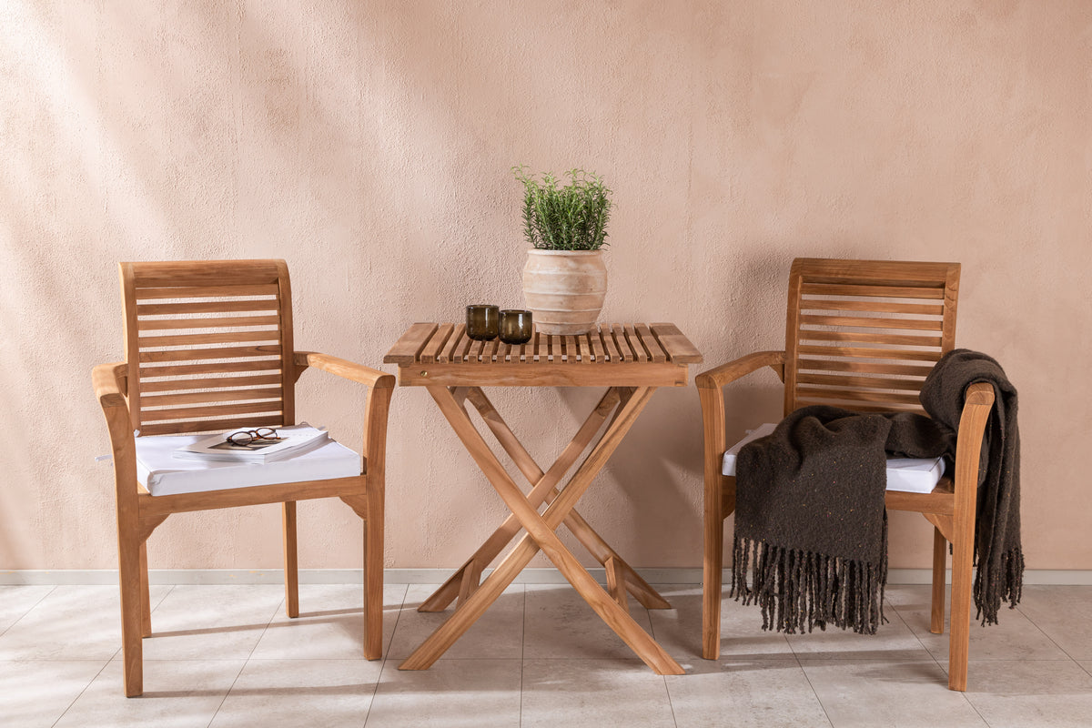 Kenya & Ghana Spisestole Guld + Cafebord 70x70