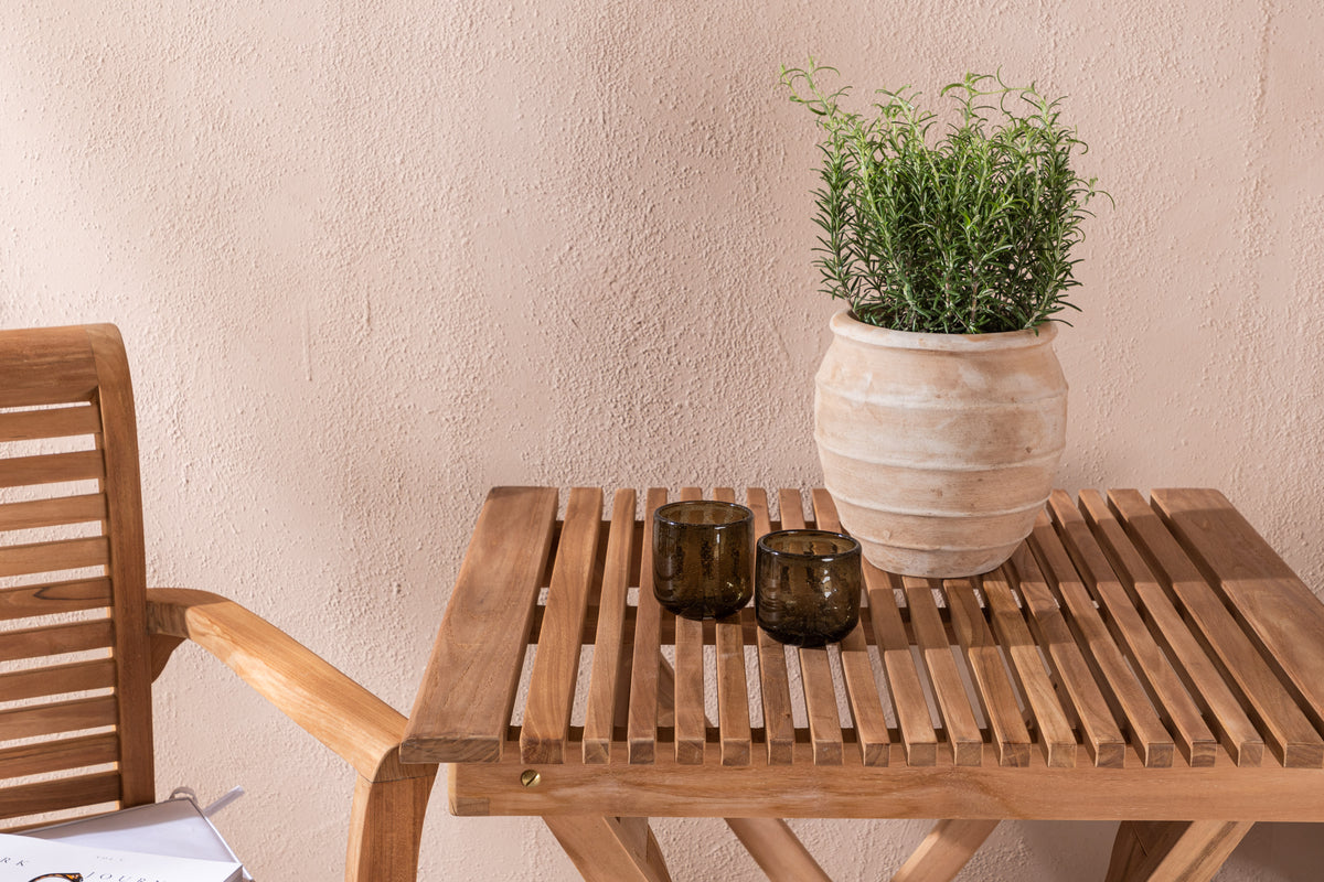 Kenya & Ghana Spisestole Guld + Cafebord 70x70