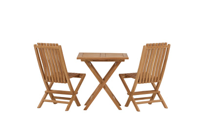 Spisebordsstol Guld + Rektangulært spisebord 70 x 70 Natur