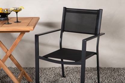 Rektangulært spisebord 70 x 70 Natur + Spisebordsstol 2-pak Sort